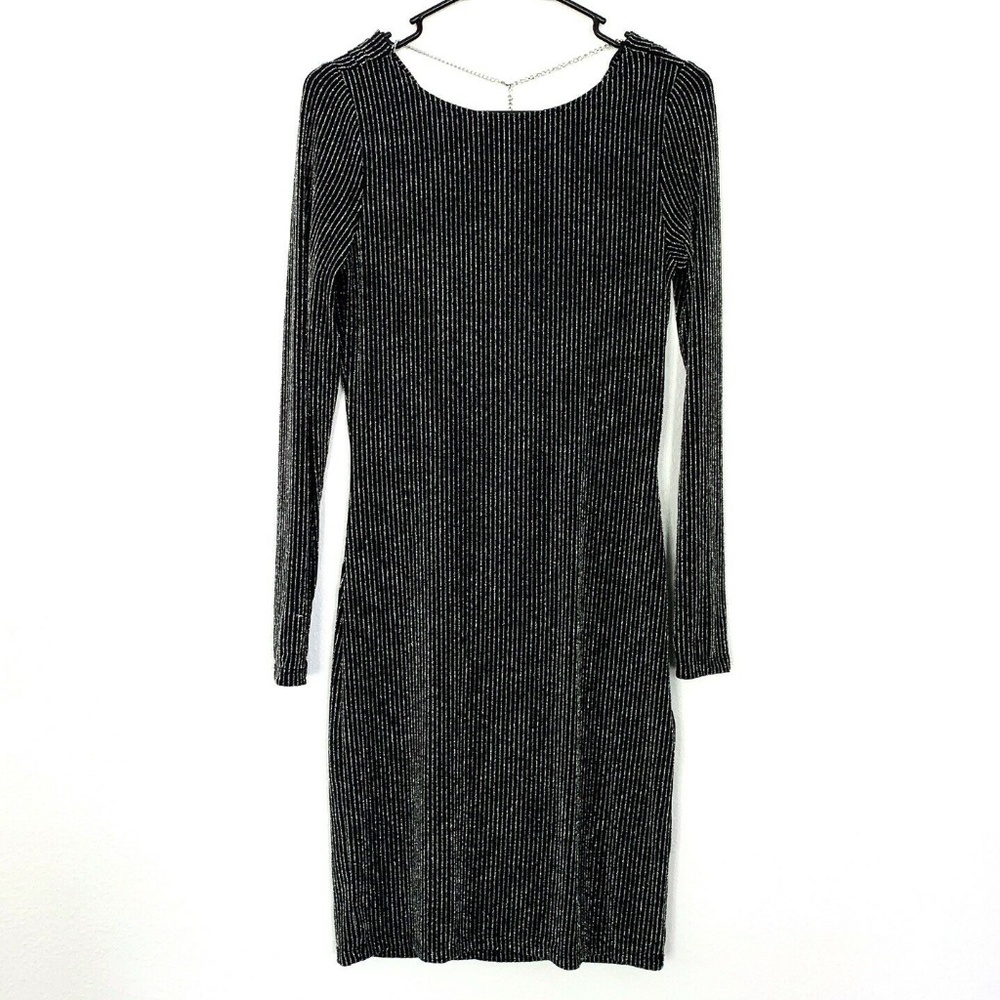 Michael Kors Black Metallic Stripe Cowl Back Dress - Picture 4 of 9